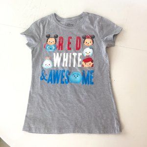 Disney Tsum Tsum Gray Character T-shirt L-Youth